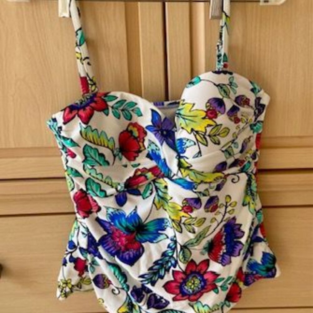 White floral tankini (no bottoms, sorry)
